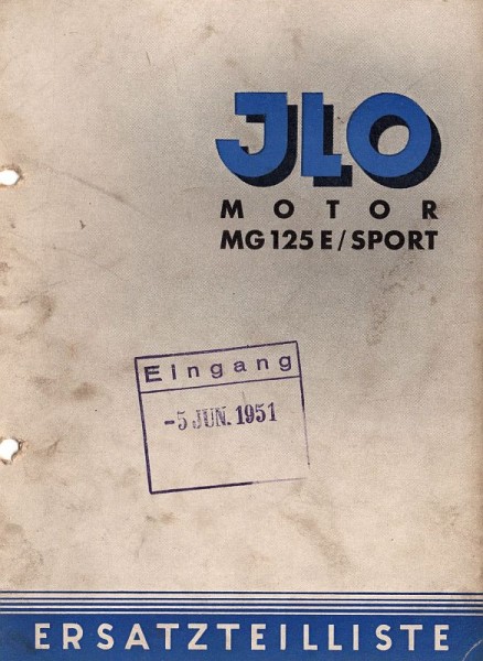 Ersatzteilliste ILO MG125E Sport