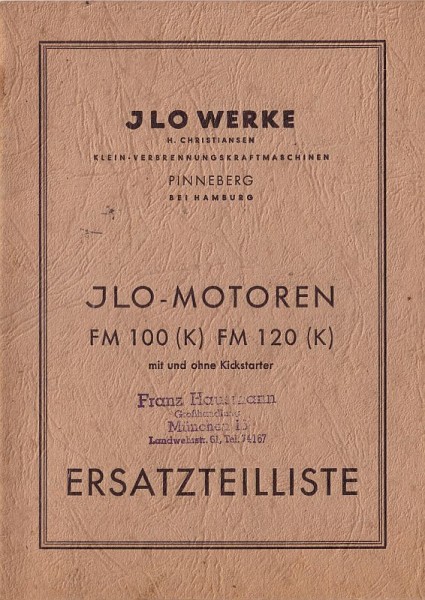 Ersatzteilliste vom 01.04.1949 ILO FM100(K) FM120(K)